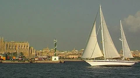 Sailing yacht 84 Stock Footage 8841628