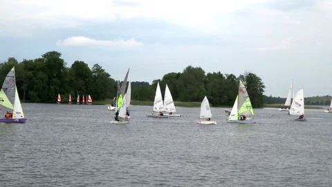 Sailing Yacht Competitions Stock Footage 94865758