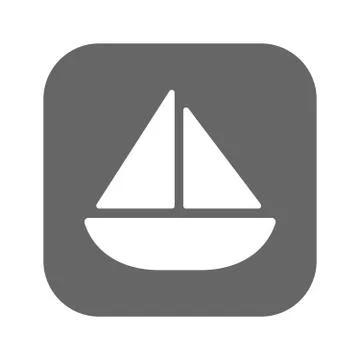 Sailing yacht flat icon with Stock Illustration