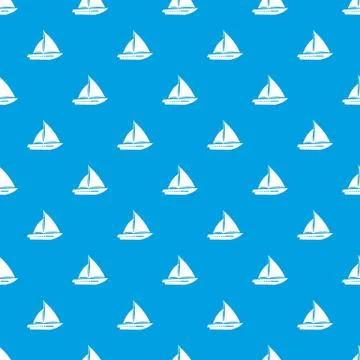 Sailing yacht pattern seamless blue Stock Illustration