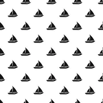 Sailing yacht pattern, simple style Illustrazione stock