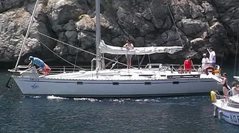 Sailing yacht74 Stock Footage 8845428