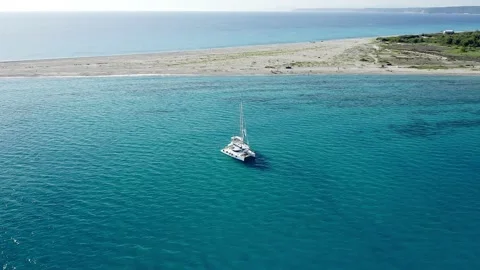 Sailing yachts floating in the sea Stock Footage 132653762