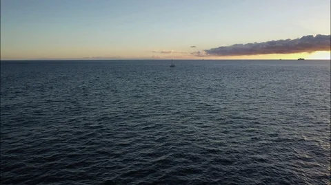 Sailing yahct at sunset Stock Footage 101186652