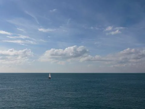 Sailing Yatch in the distance Stock Photos
