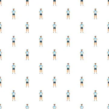 Sailor boy character seamless pattern repeating background 스톡 일러스트