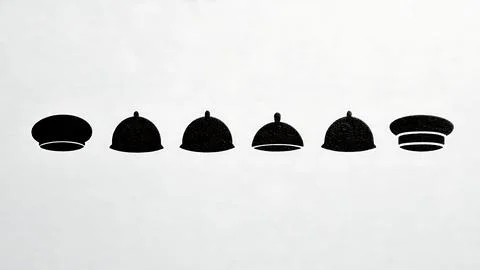 Sailor Cap and Hat Collection Black Solid Silhouette Icons Illustration