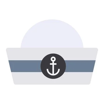 Sailor cap flat clipart vector illustration Stock Illustration