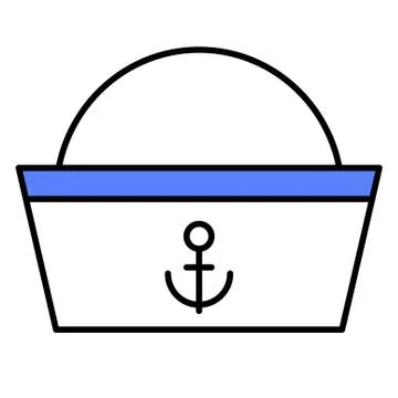Sailor cap icon, Summer vacation related vector Stock Illustration