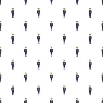 Sailor character cartoon seamless pattern on white background Illustrazione stock