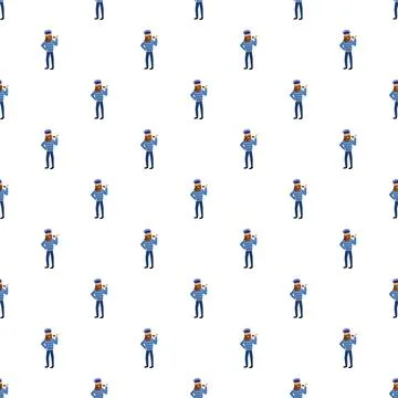 Sailor character pattern with beard and pipe Stock Illustration