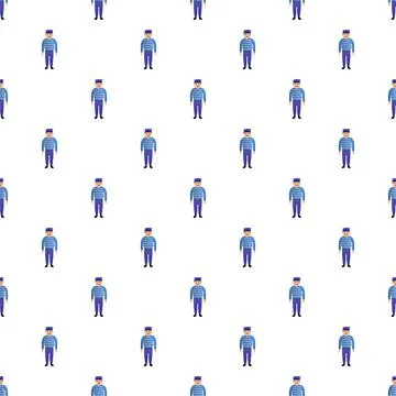 Sailor character seamless pattern on white background Stock Illustration