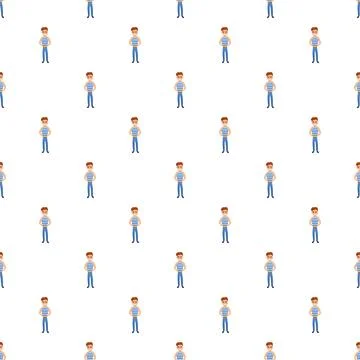 Sailor character seamless pattern on white background Stock Illustration