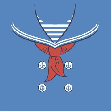 Sailor collar. 스톡 일러스트