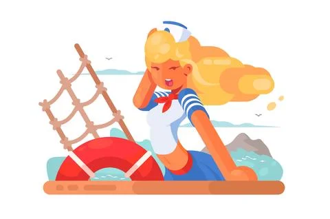 Sailor on Deck 库存插图
