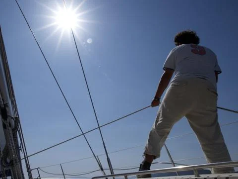 Sailor on the deck Stock Photos