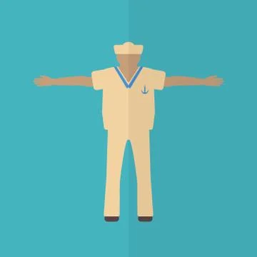 Sailor flat icon.  Editable and design suitable vector illustration. Stock Illustration