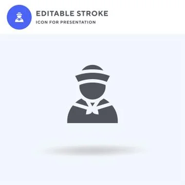 Sailor icon vector, filled flat sign, solid pictogram isolated on white, logo Stockillustratie