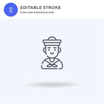 Sailor icon vector, filled flat sign, solid pictogram isolated on white, logo Stock Illustration