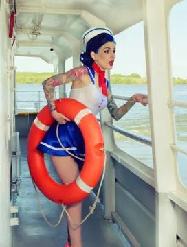 Sailor with a lifeline Stock Photos