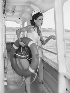 Sailor with a lifeline Stock Photos