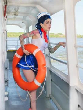 Sailor with a lifeline Stock Photos