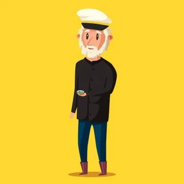 Sailor man character. Vector cartoon illustration Stock Illustration
