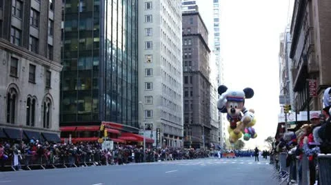 Sailor Mickey Mouse in Macy's parade Stock Footage 10563796