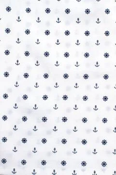 Sailor pattern over white fabric Stock Photos