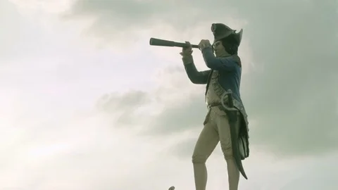 Sailor with a telscope Stock Footage 72808825