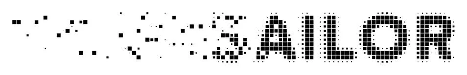 Sailor Text Dissolved Pixel Icon Stock Illustration