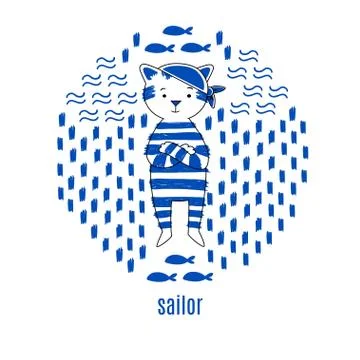 Sailor vector design illustration Stock Illustration
