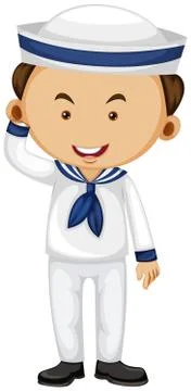 Sailor in white uniform Stock Illustration