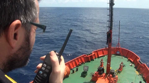 Sailor working on mast. Fore-mast Stock Footage 36447311