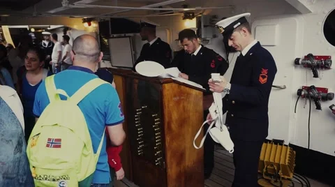 Sailors in the command information center in the ship Stock Footage 63373895
