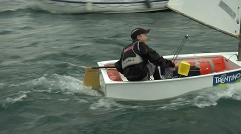 Sailors get ready for regatta at Optimist World Championship  Stock Footage 38519449