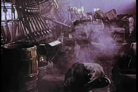 Sailors loading 19th century ship in port Video stock 11349858