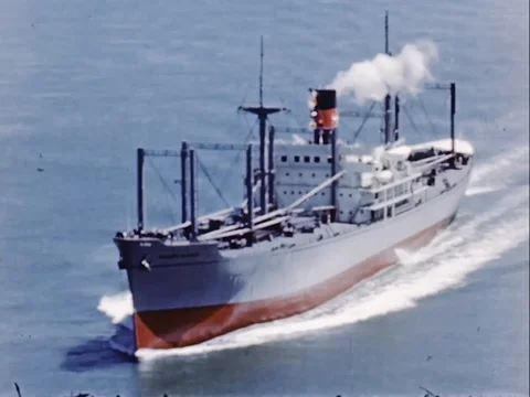 Sailors operate and control the ship - 1946 Stock Footage 94450894