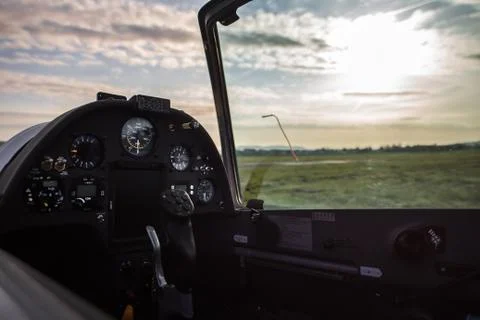 Sailplane cockpit Foto stock
