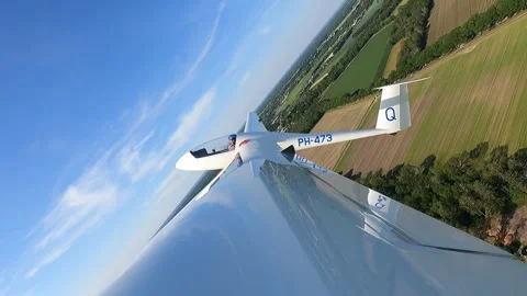 Sailplane Glider take off winch launch Stock Footage 253703642