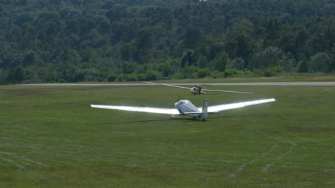 Sailplane Ground Field Stock Footage 252835042