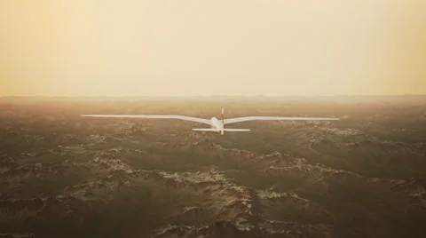Sailplane over snow capped mountains. Glider flying wings Video stock 39353022