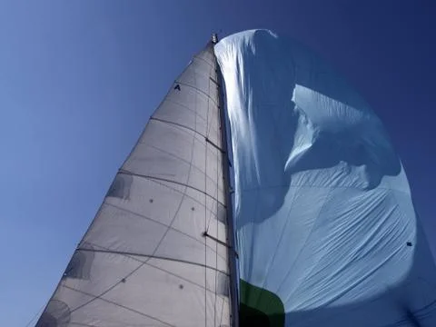Sails filling with the wind Stock Photos