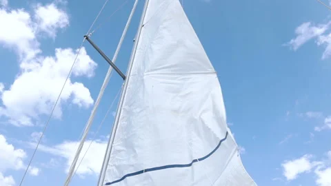 Sails of the sailing yacht in the wind Stock Footage 101899849