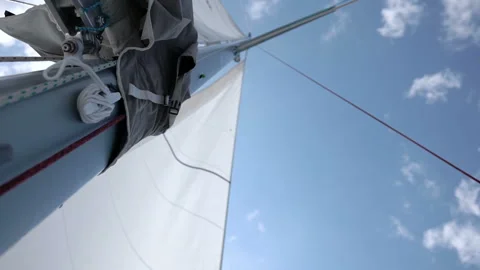 Sails of the sailing yacht in the wind Stock Footage 102145090