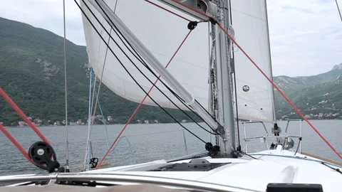 Sails of the sailing yacht in the wind Stock Footage 102157224