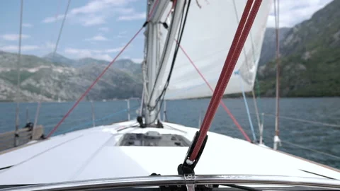 Sails of the sailing yacht in the wind Stock Footage 102165225