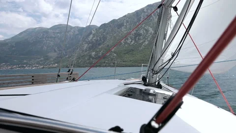 Sails of the sailing yacht in the wind Stock Footage 102166817