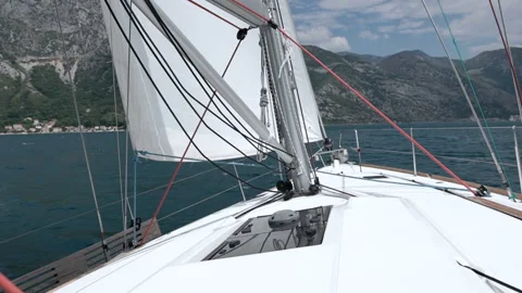 Sails of the sailing yacht in the wind Stock Footage 102171146