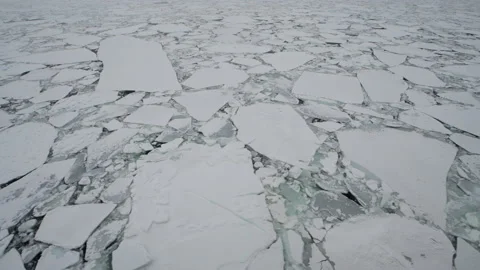 Sails through the sea ice in Antarctica Stock Footage 147384227